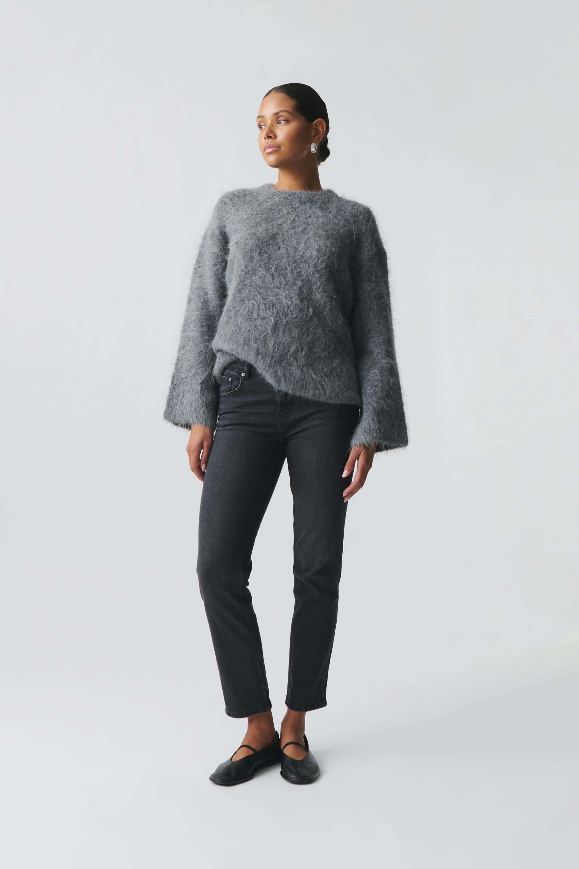 Slim Straight Black Jeans for Women