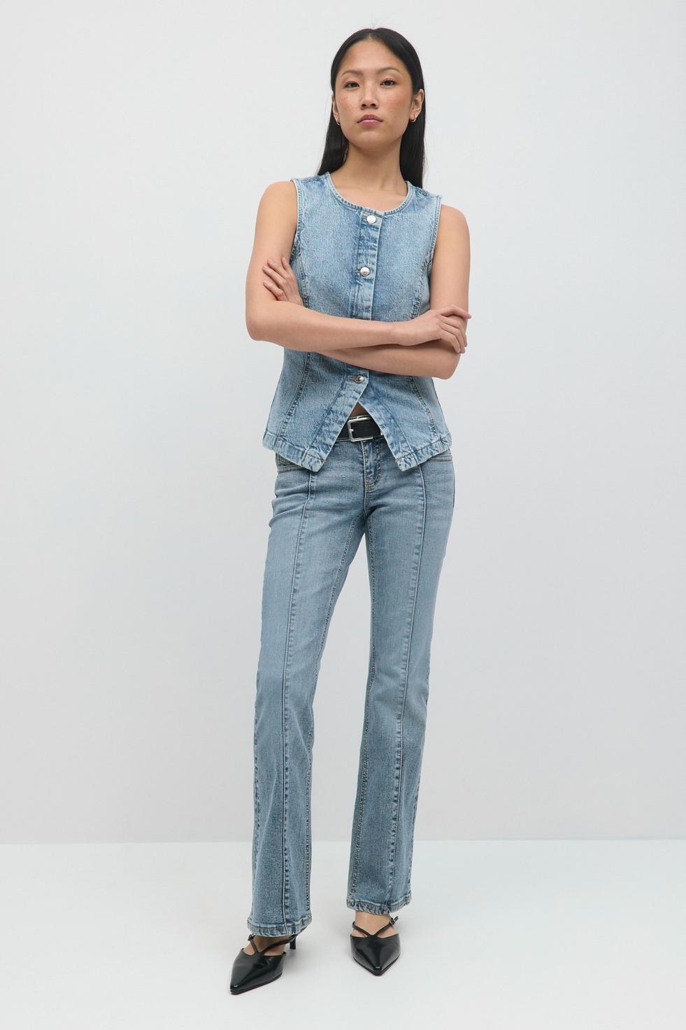 Dam Bootcut Jeans i Blå från Gina Tricot