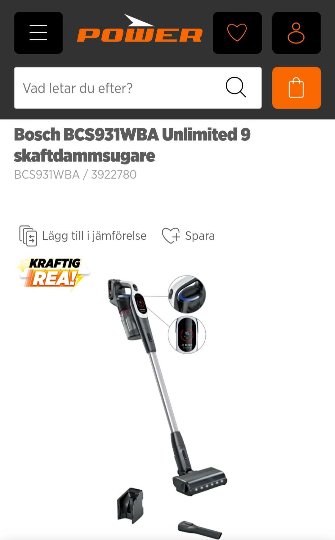 Bosch BCS931WBA Unlimited 9 Handdammsugare