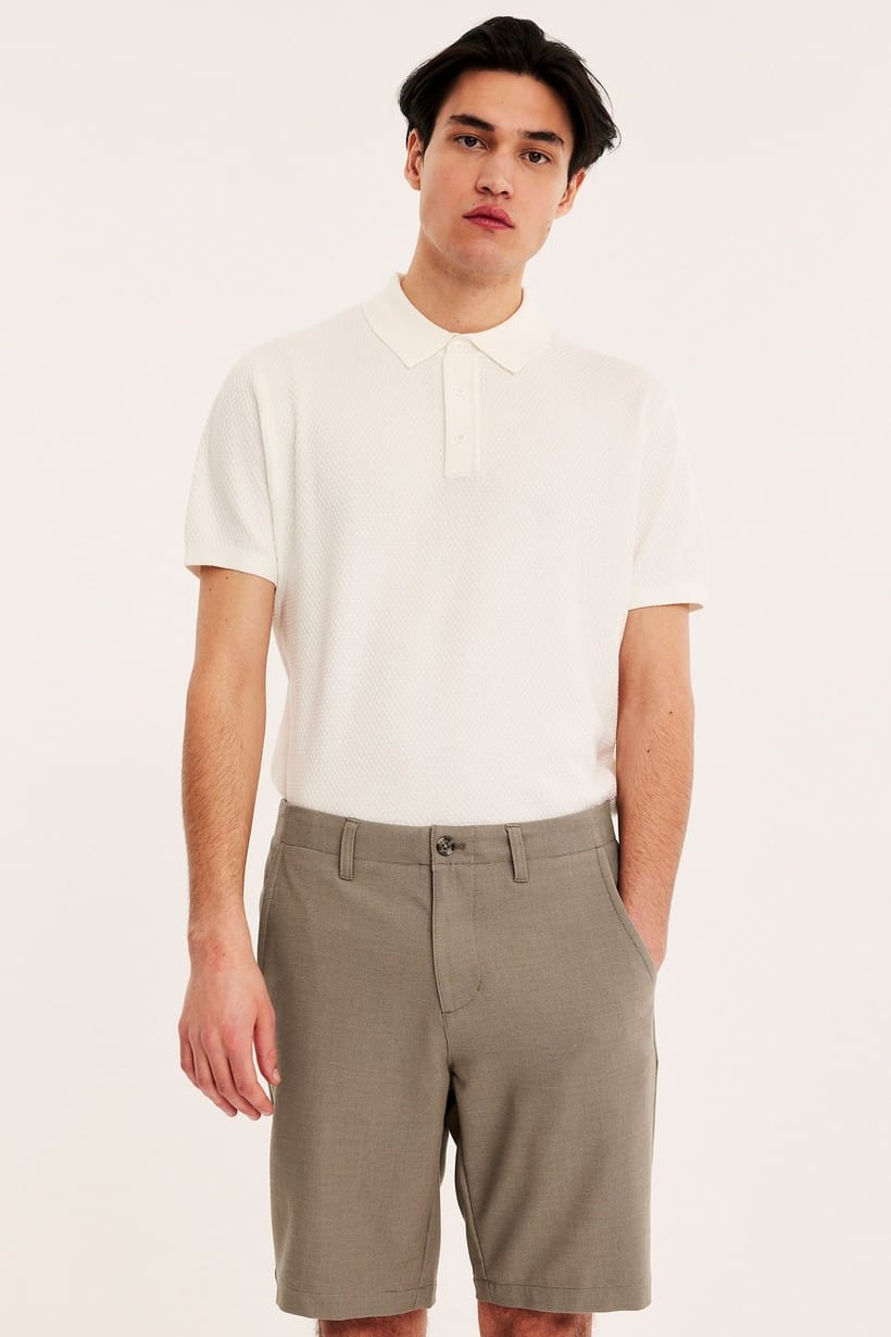 Herr Stretchiga Chinos Shorts - Brun