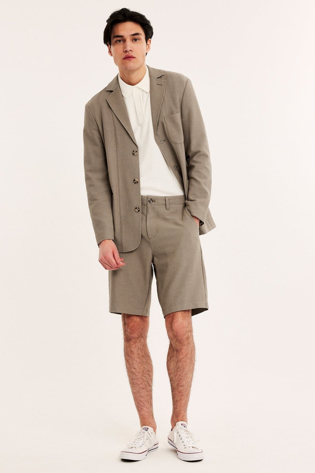 Herr Stretchiga Chinos Shorts - Brun