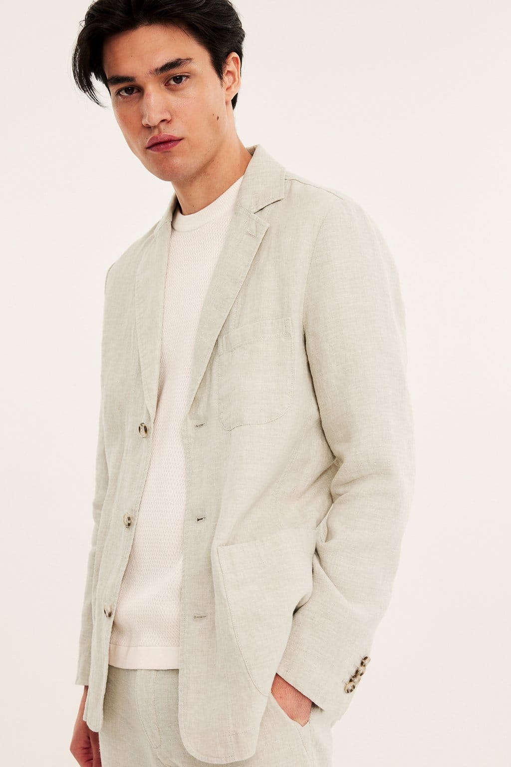 Herr Linnekavaj i Beige från Kappahl
