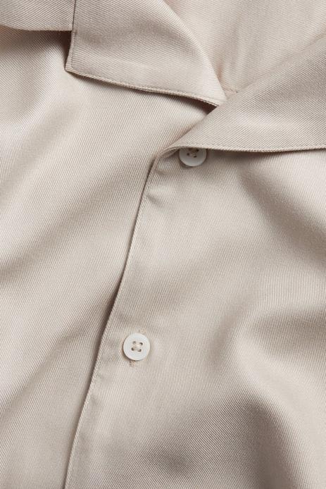 Herrskjorta Kortärmad Ljusbeige