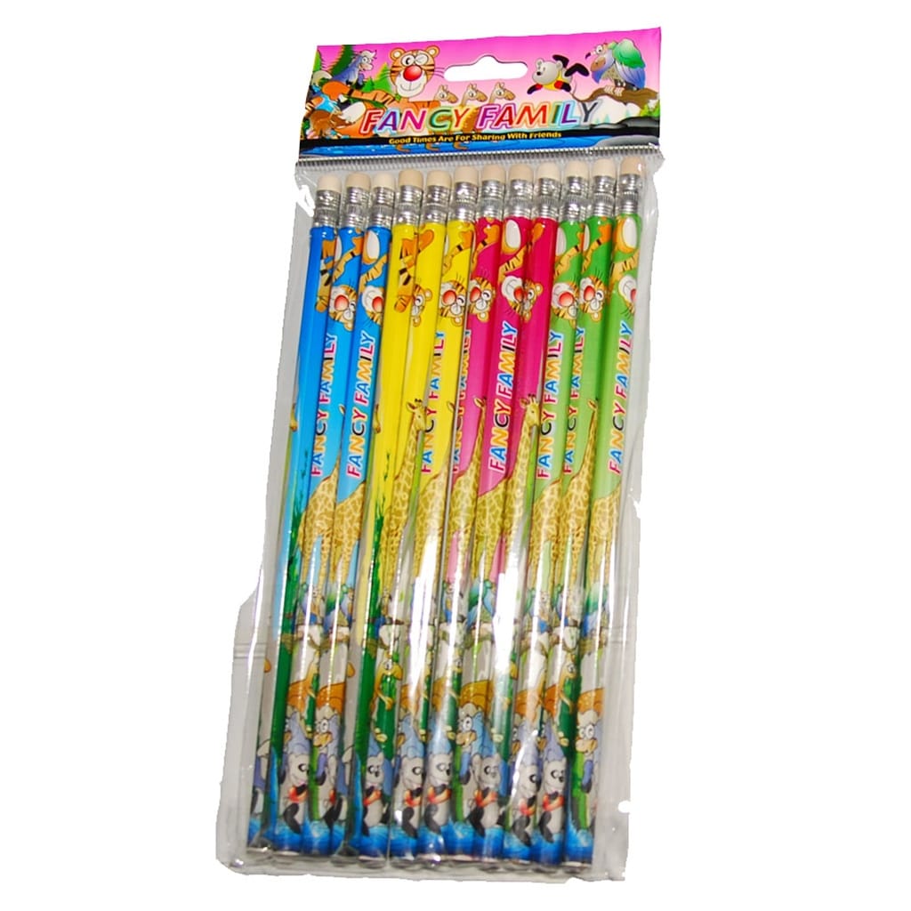 Fancy Family Blyertspennor med Sudd, 12-Pack