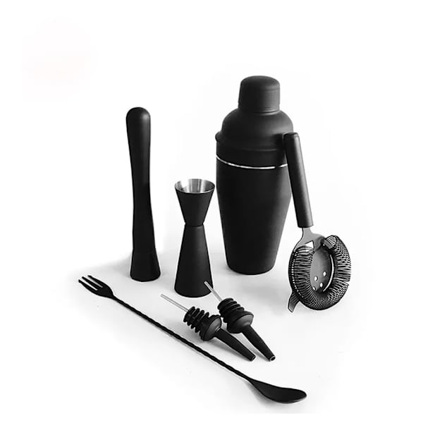 Cocktail Shaker Set i Mattsvart Rostfritt StÄl