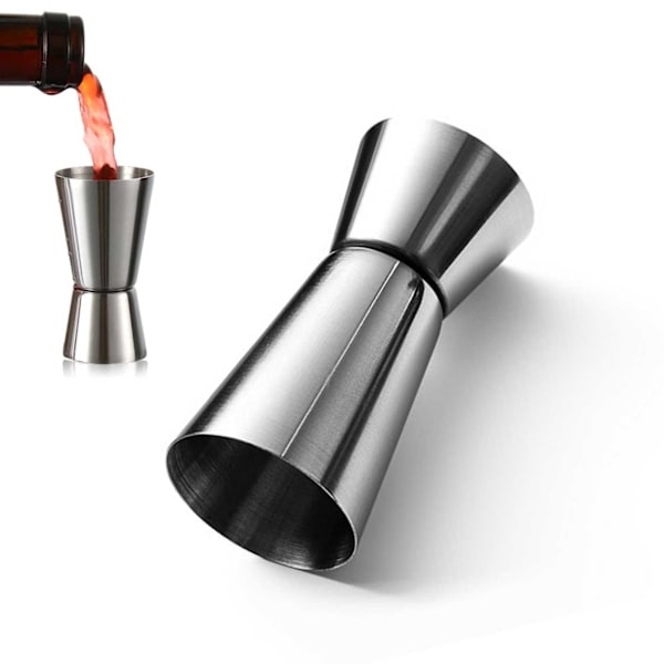Dubbelt Drinkmått Mätglas 20/40ml Silver