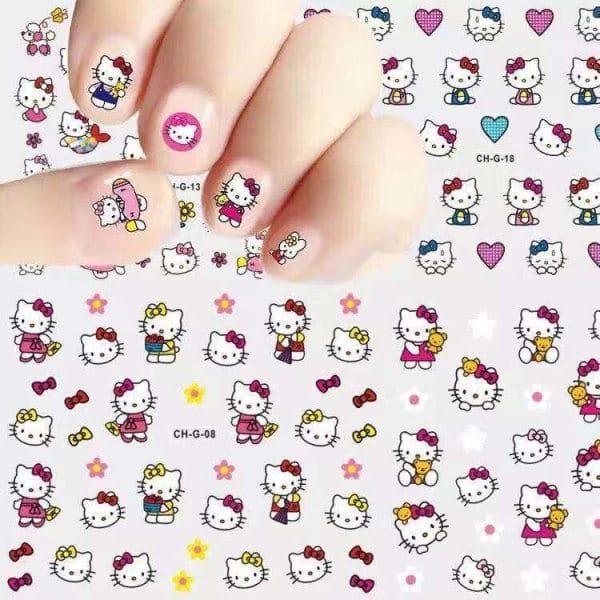 Söta 3D Hello Kitty Självhäftande Nagelkonst