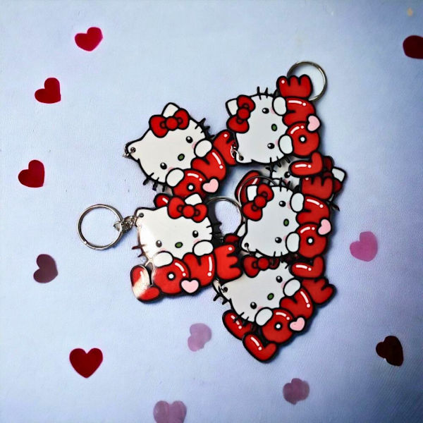 Hello Kitty Nyckelring med Röd Blixtlåshängare