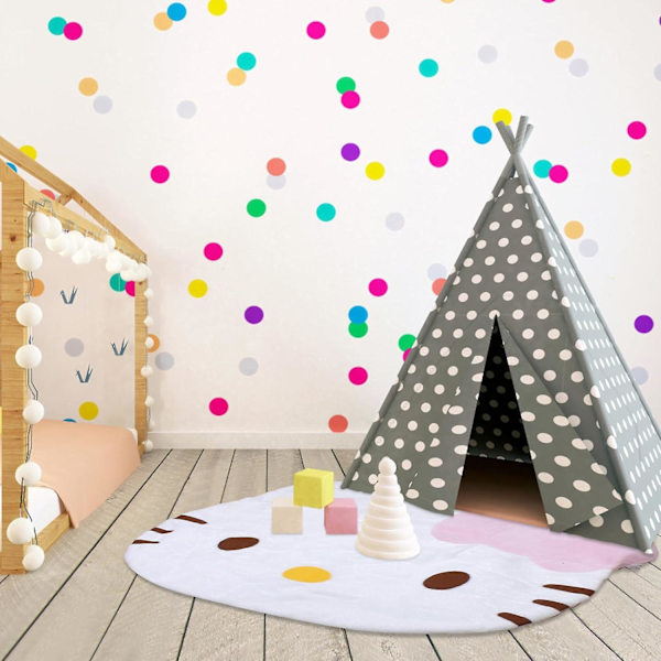 Kawaii Hello Kitty Rund Sovrumsmatta, Supermjuk