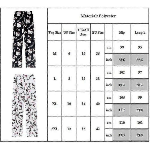 Kawaii Hello Kitty Pyjamasbyxor - Rosa Flanell