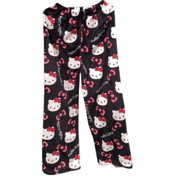 Kawaii Hello Kitty Pyjamasbyxor - Rosa Flanell
