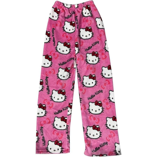 Kawaii Hello Kitty Flanell Pyjamasbyxor för Kvinnor