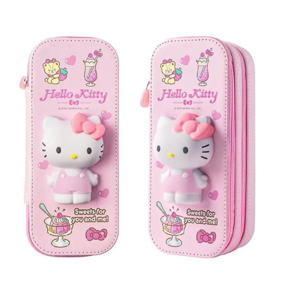 PU Dubbelskikts Pennfodral - Stor Kapacitet