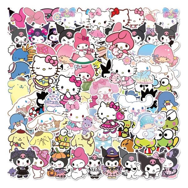 Sanrio Tema Klistermärken - Cinnamoroll & HelloKitty
