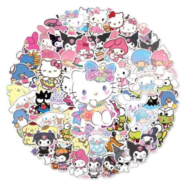 Sanrio Tema Klistermärken - Cinnamoroll & HelloKitty