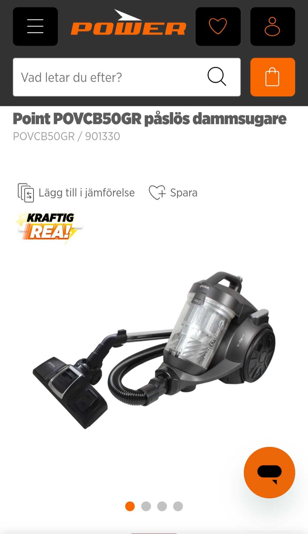 Point POVCB50GR Påslös Dammsugare