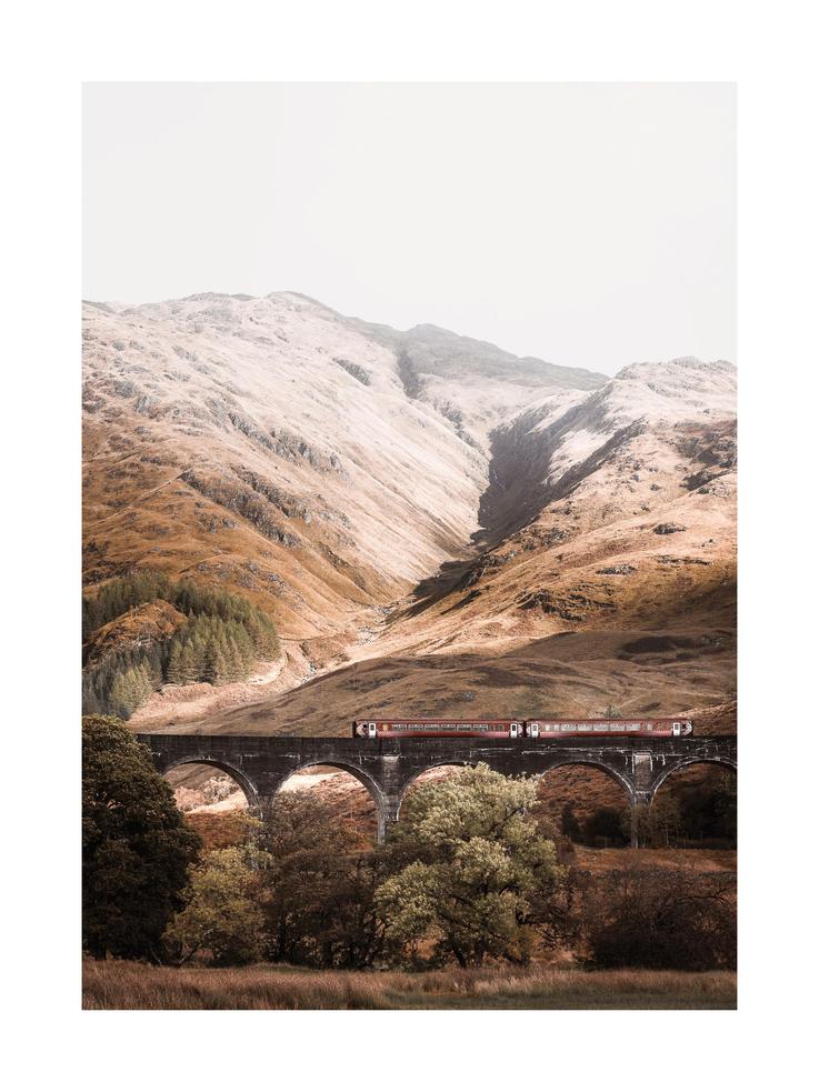Highland Train Scenic Poster Print