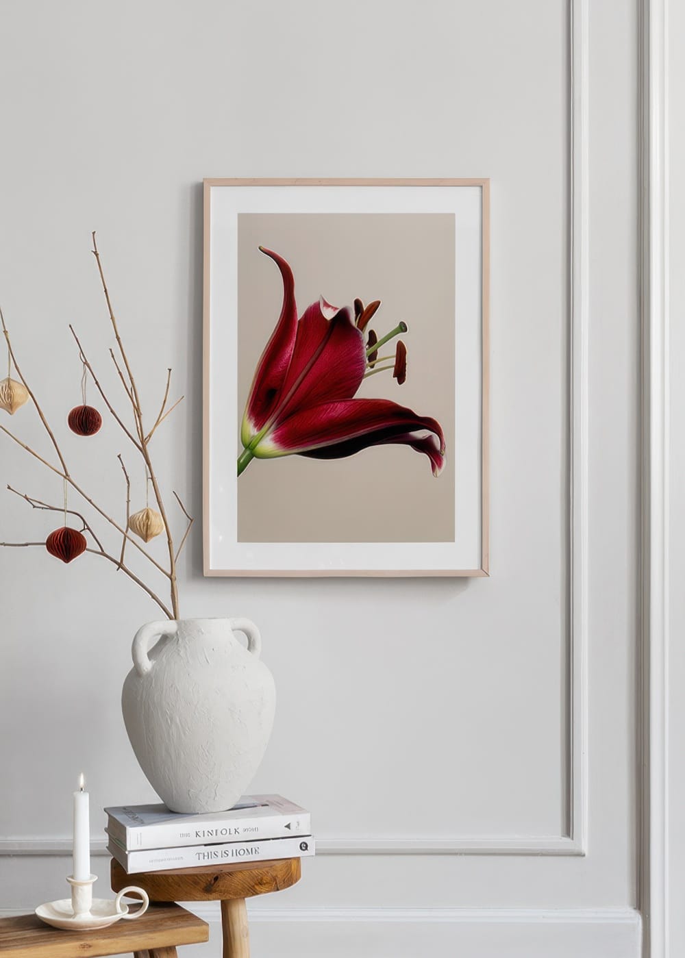Elegant Red Lily Wall Poster