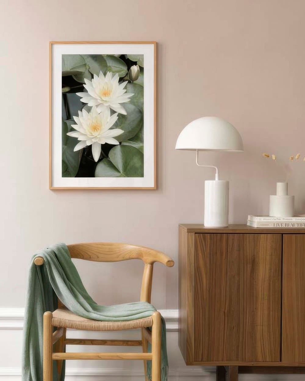 Elegant White Lotus Flower Poster