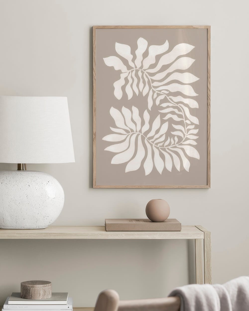 Beige Graphic Plant Art Print