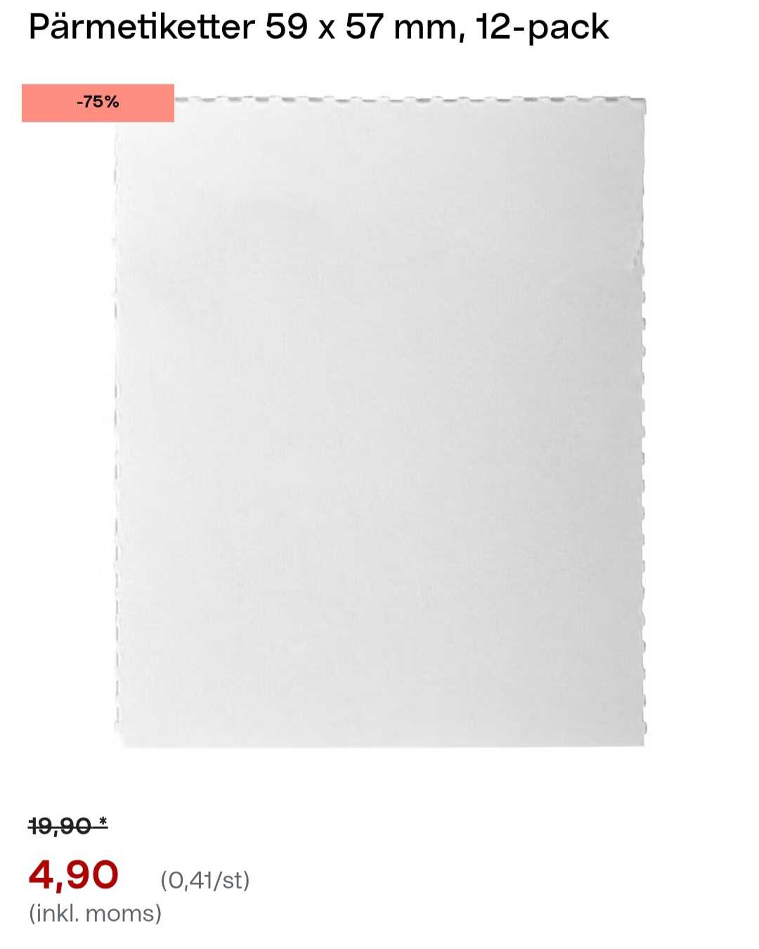 Pärmetiketter 59x57 mm, 12-pack