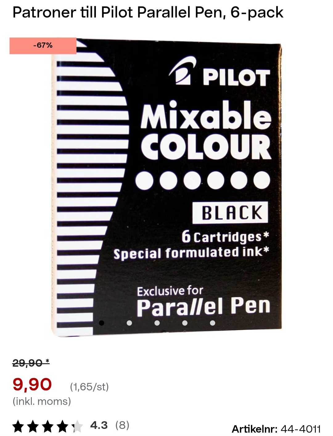 Pilot Parallel Pen Patroner, 6-pack
