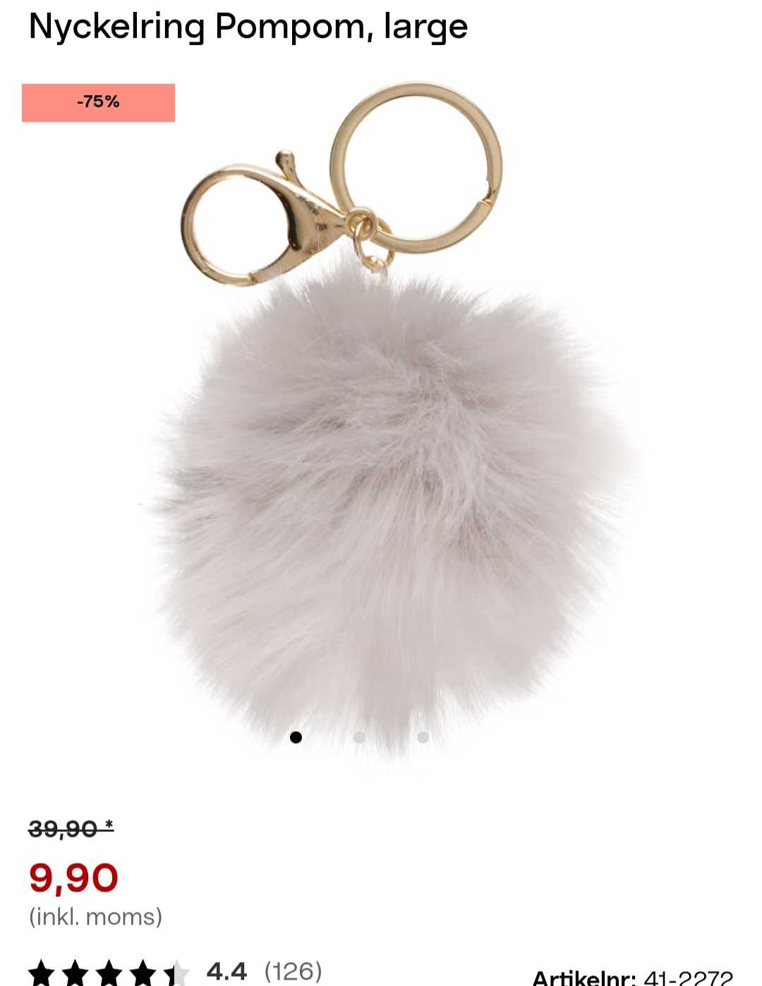 Stor Pompom Nyckelring
