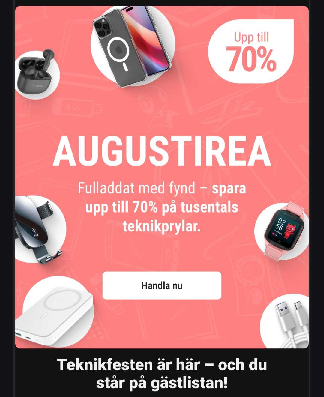 Augustirea hos Teknikdelar – Upp till 70% rabatt