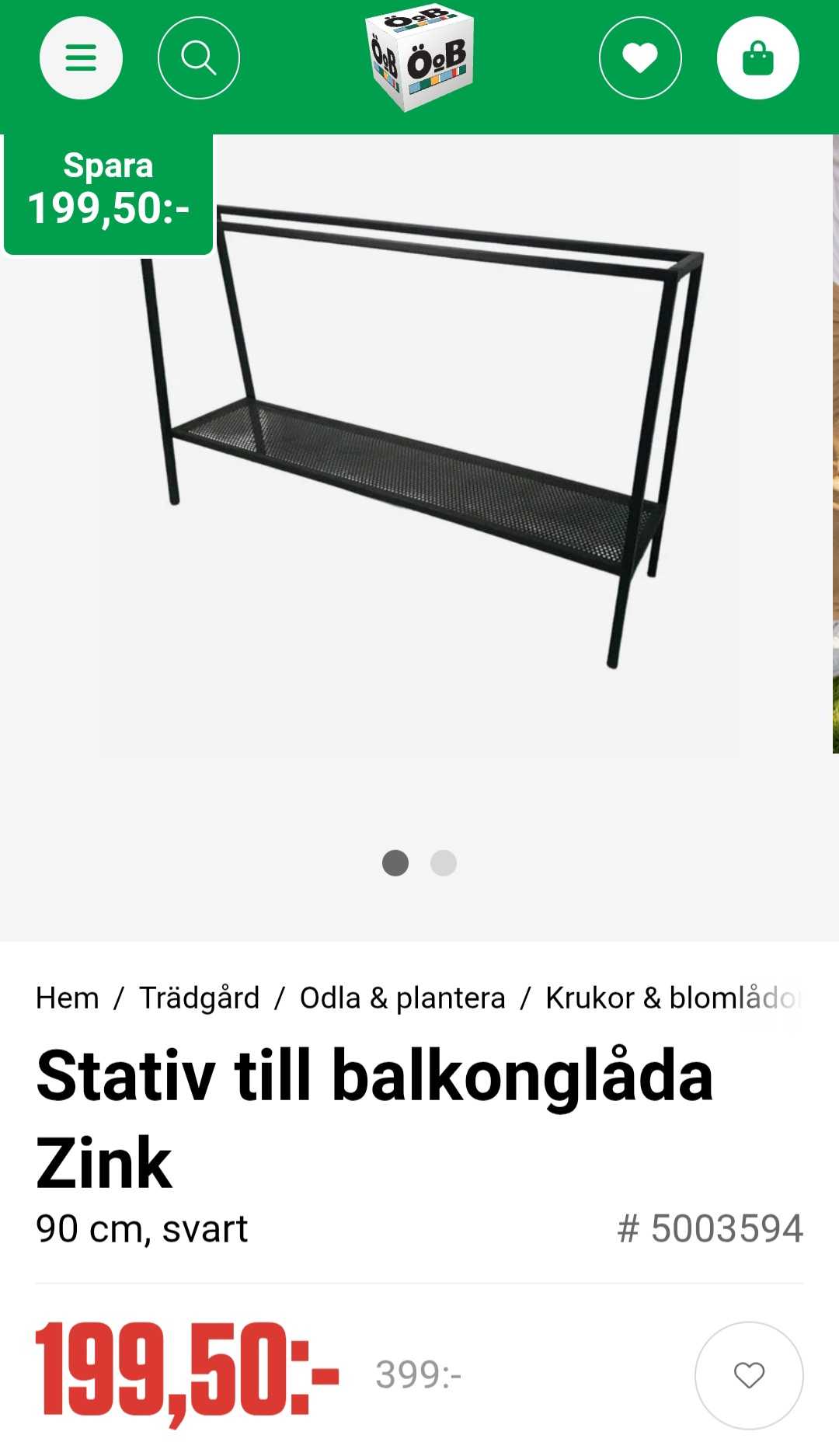 Stativ för Balkonglåda i Zink