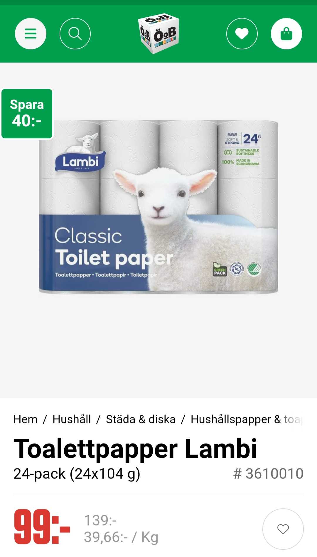 Lambi Toalettpapper 24-pack