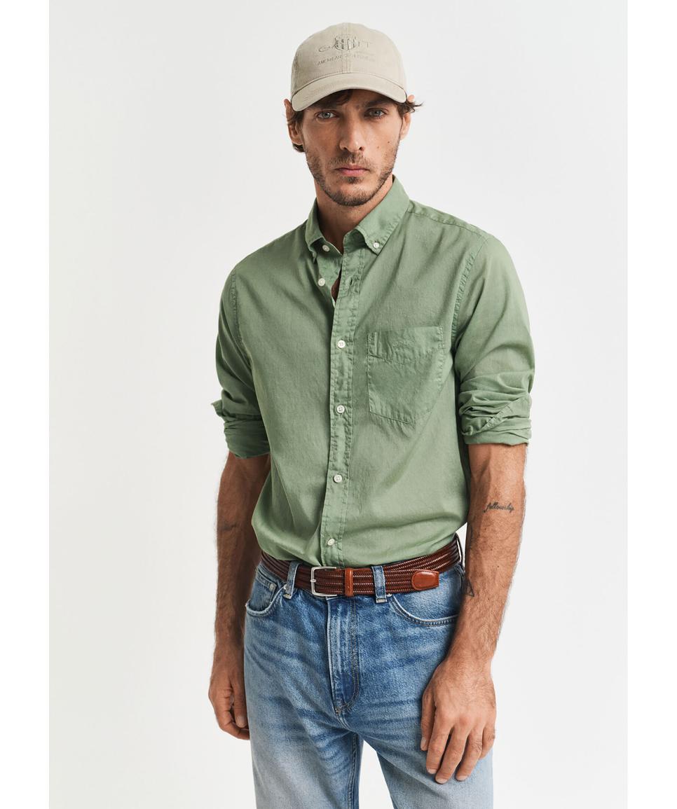 Reg Sunfaded Voile Shirt Blå