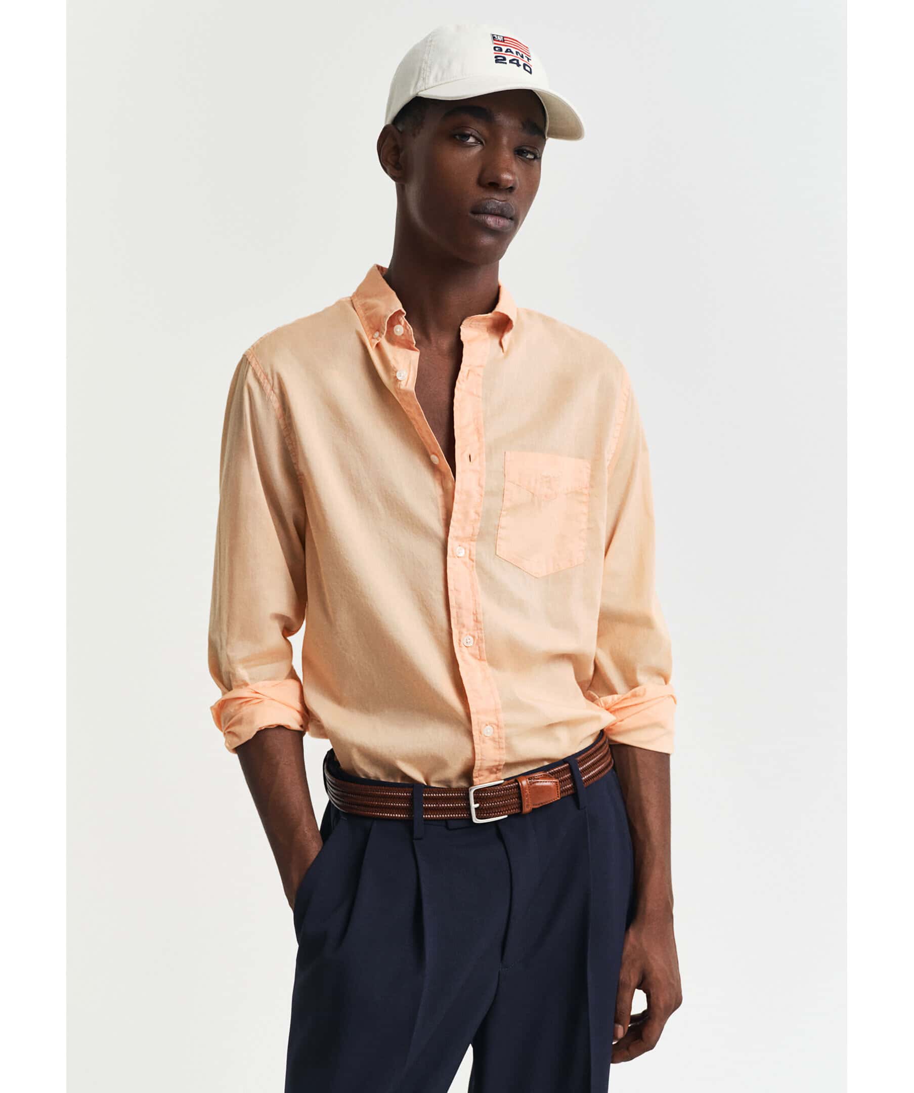 Reg Sunfaded Voile Shirt Blå