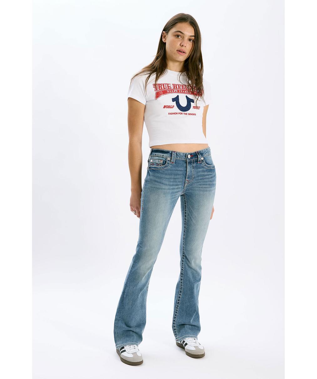 Becca Mid Bootcut Jeans, Blå – 209129-CrushedLil