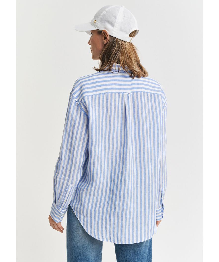 Striped Linen Shirt in Blue - 4300476-419