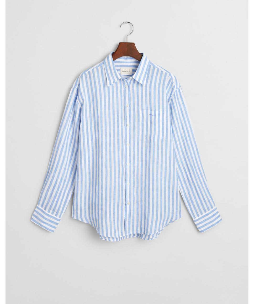 Striped Linen Shirt in Blue - 4300476-419