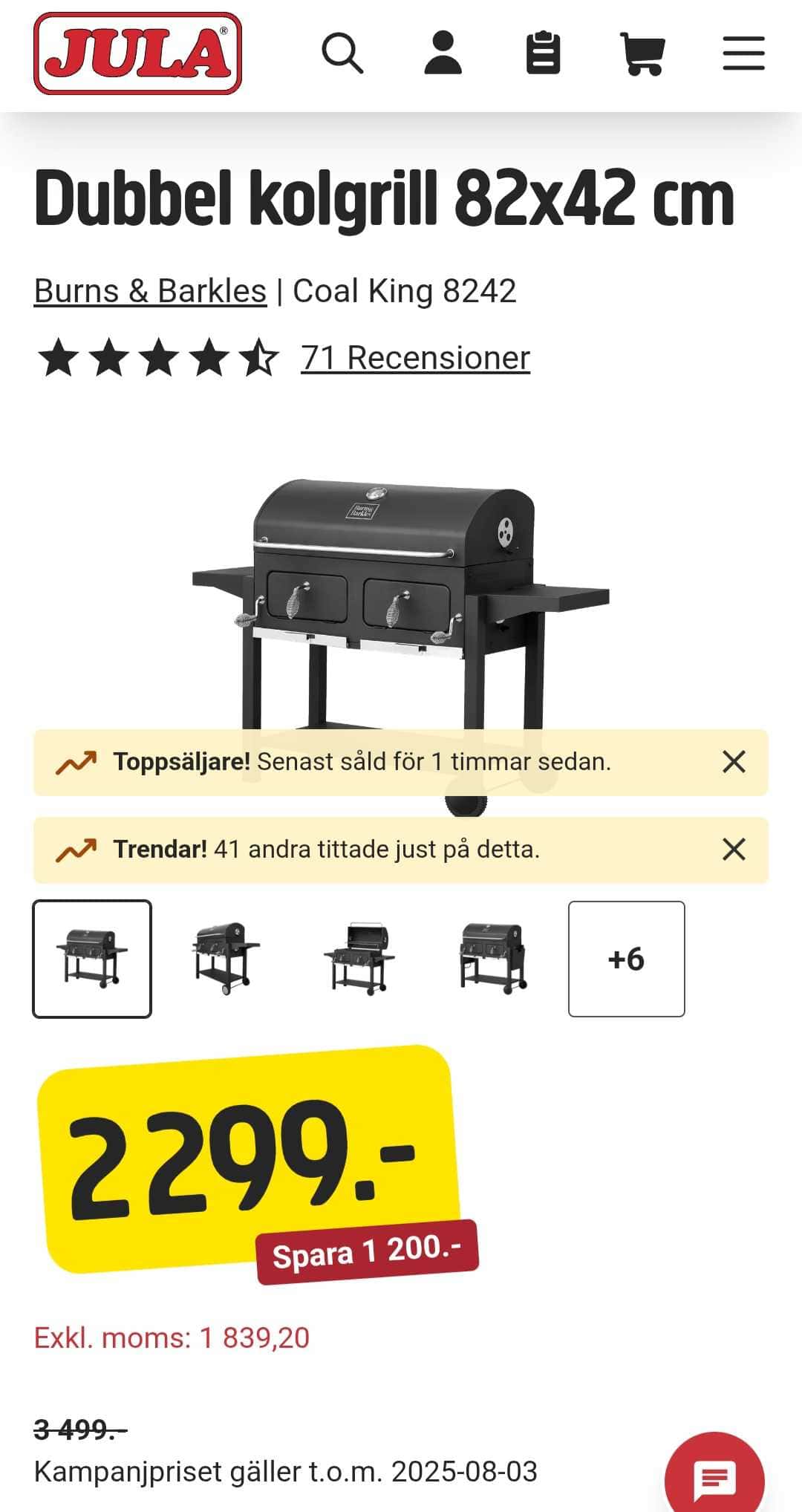 Burns & Barkles Coal King 8242 Dual Charcoal Grill