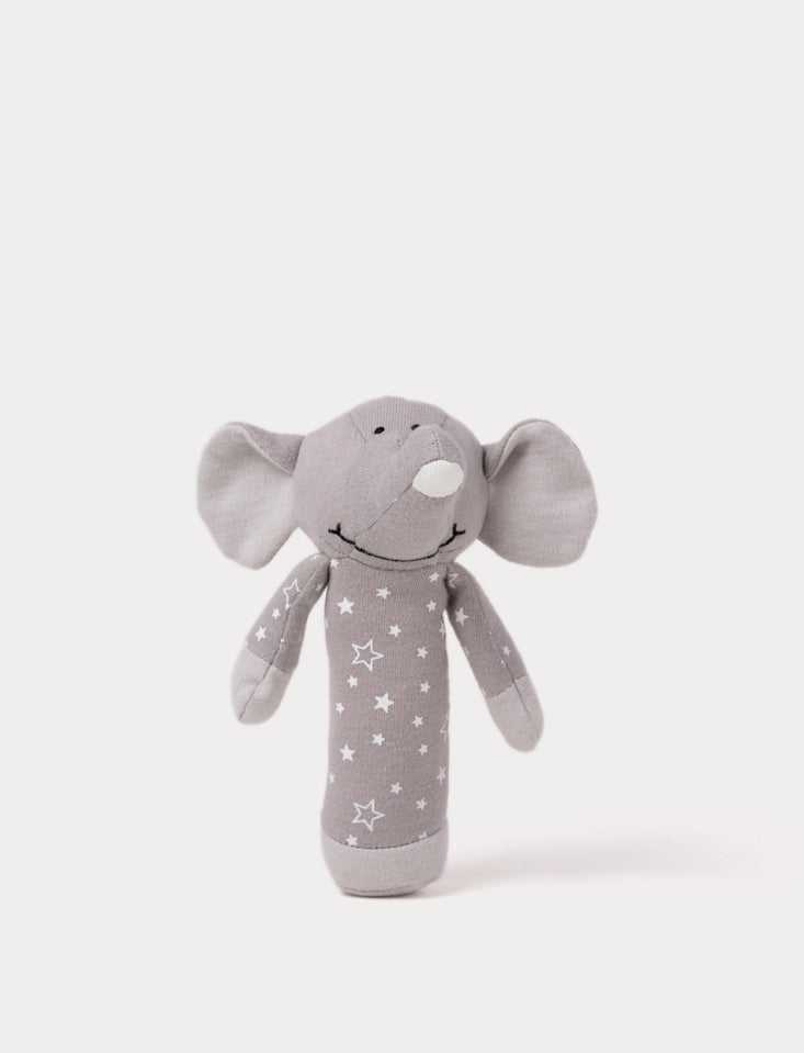 Organic Elephant Soft Rattle by Teddykompaniet