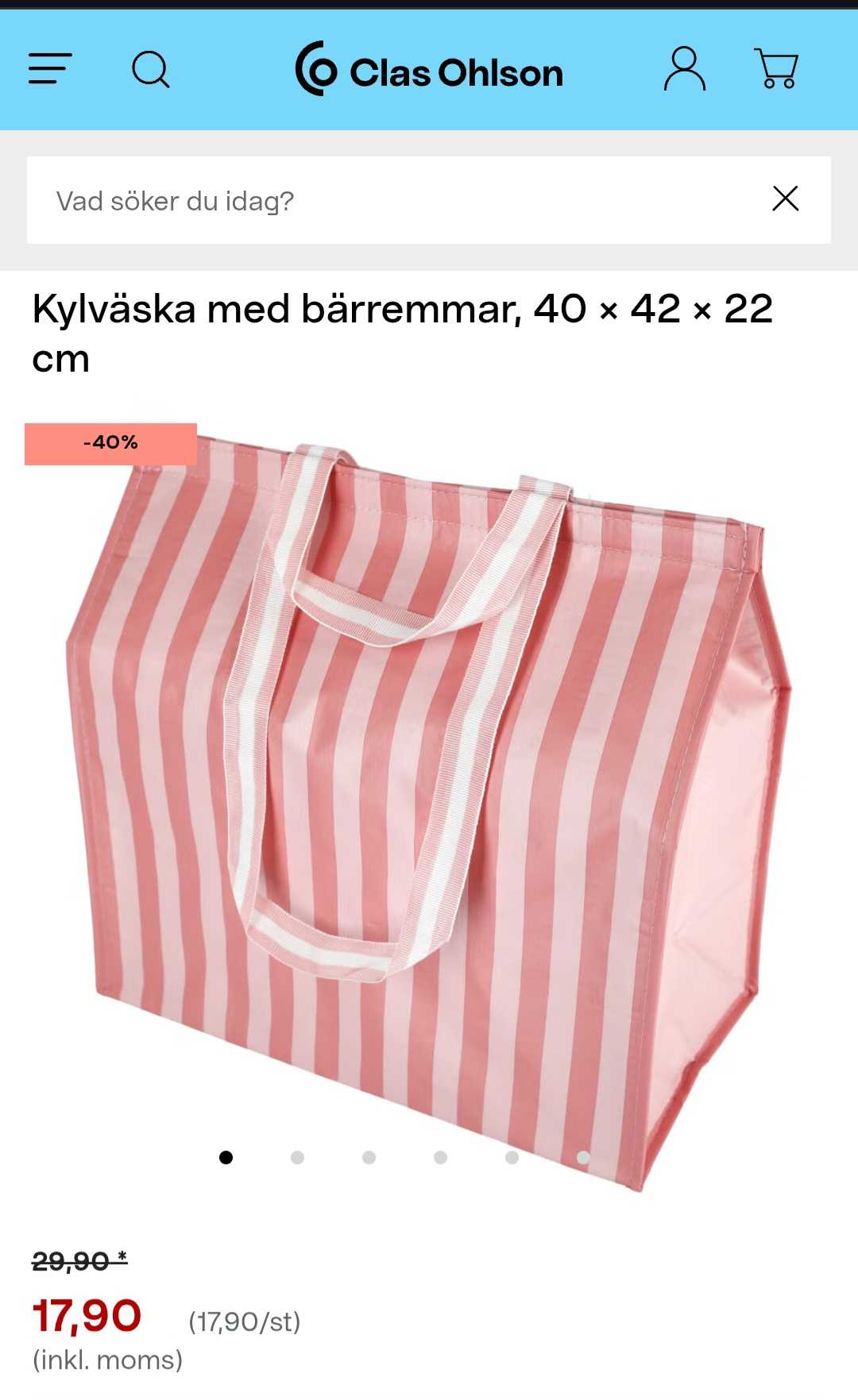 Kylväska med Bärremmar - 40x42x22 cm