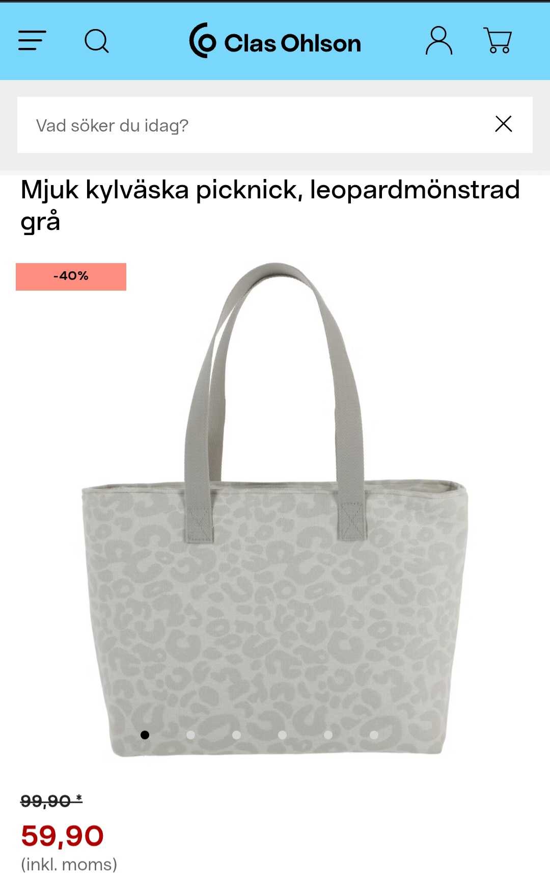 Leopardmönstrad Grå Picknick Kylväska