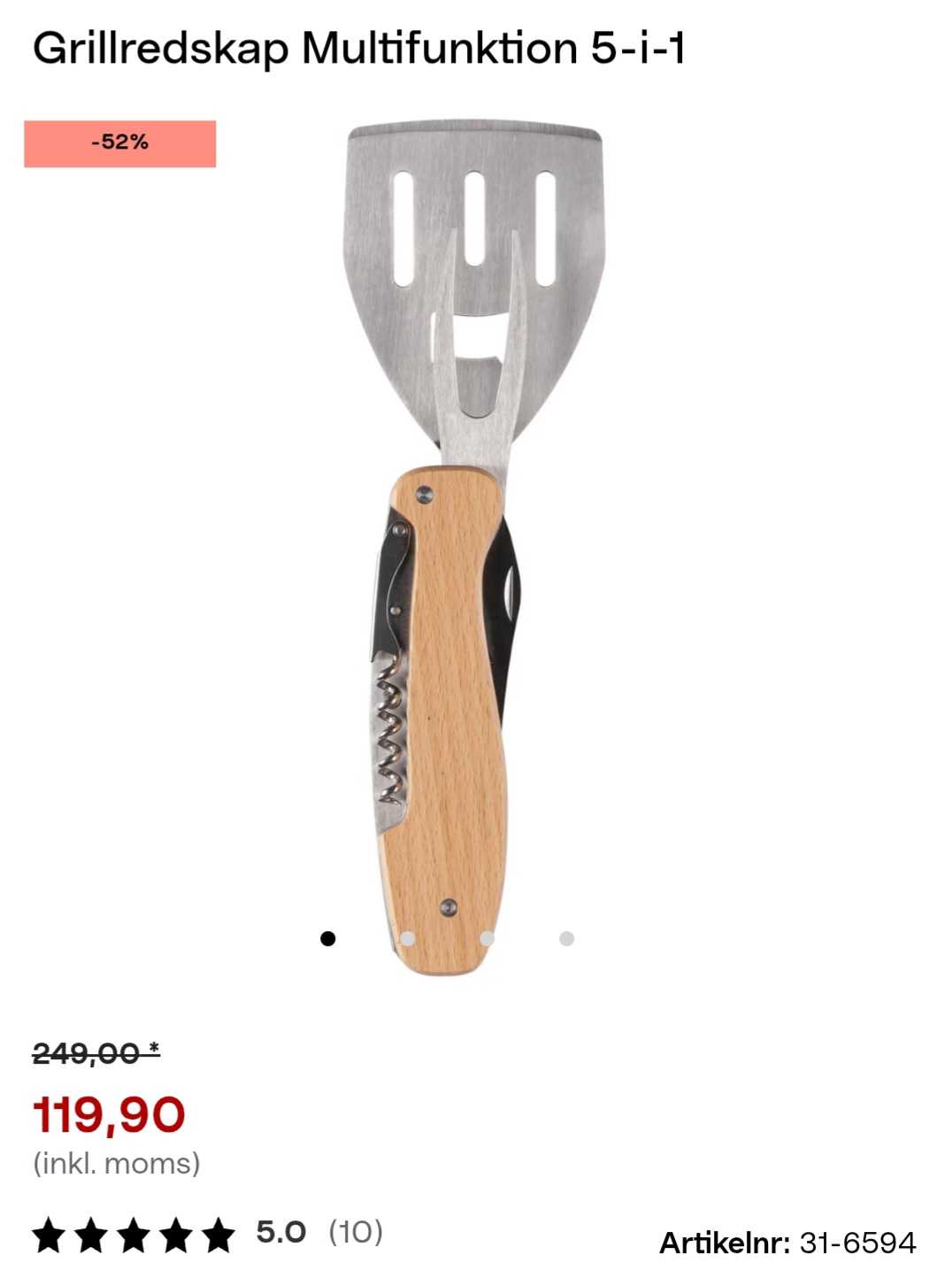 Multifunktionellt 5-i-1 Grillredskap