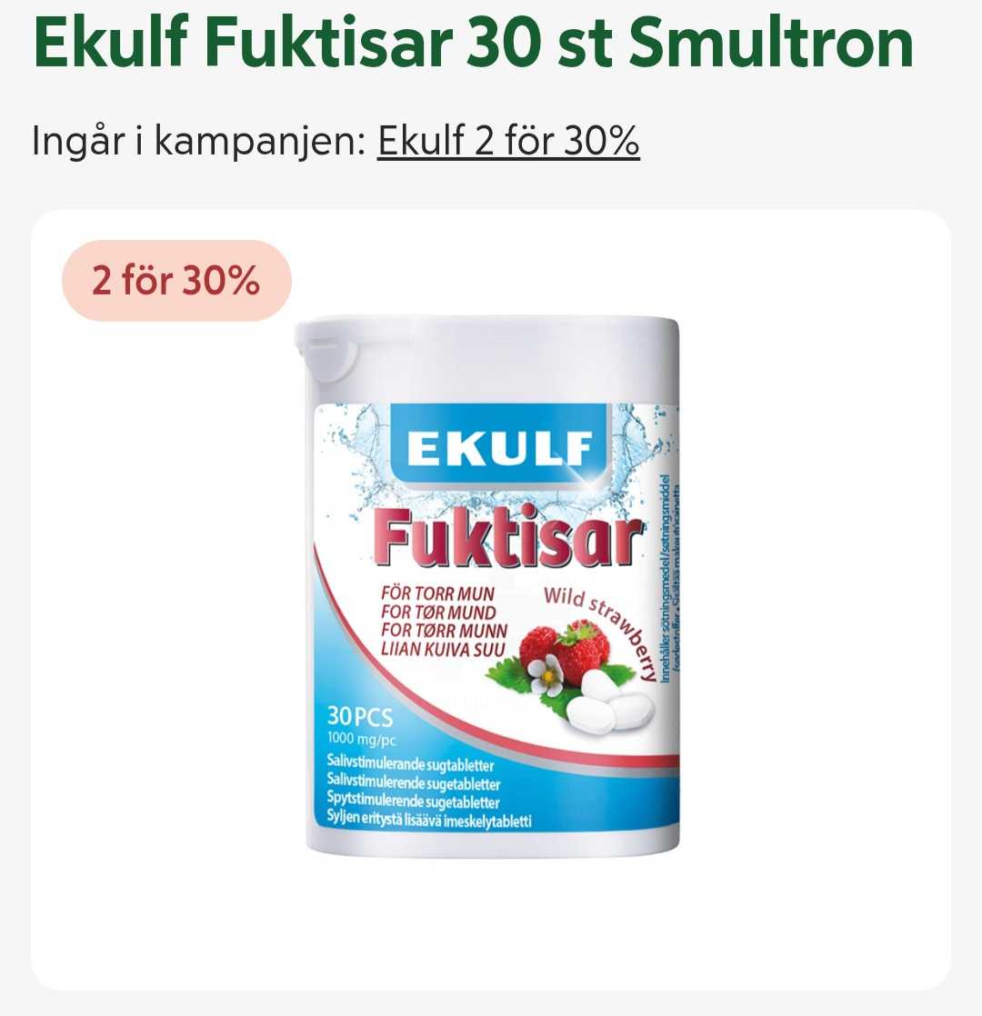Ekulf Fuktisar 30-pack Smultronsmak