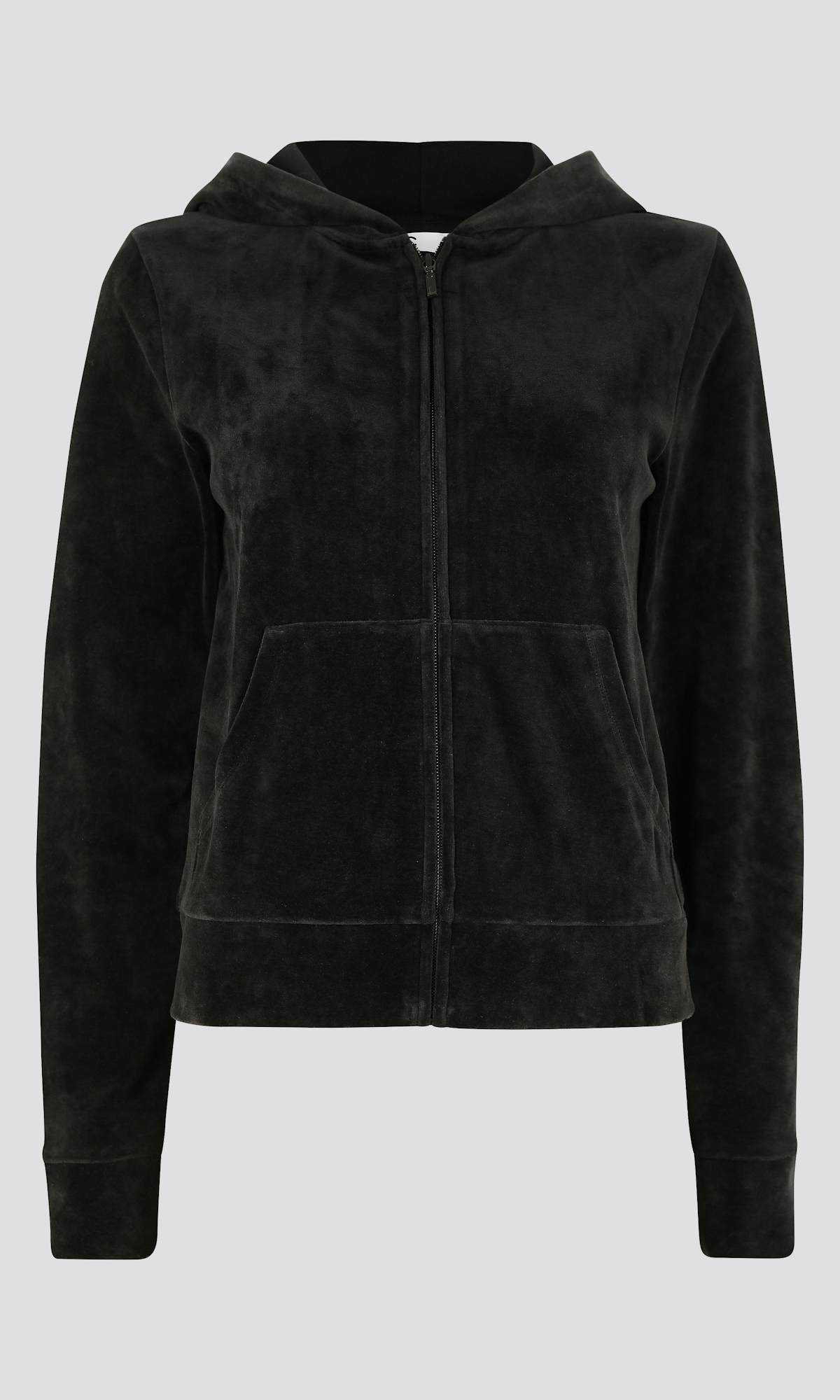 Svart Velour Hoodie för Damer