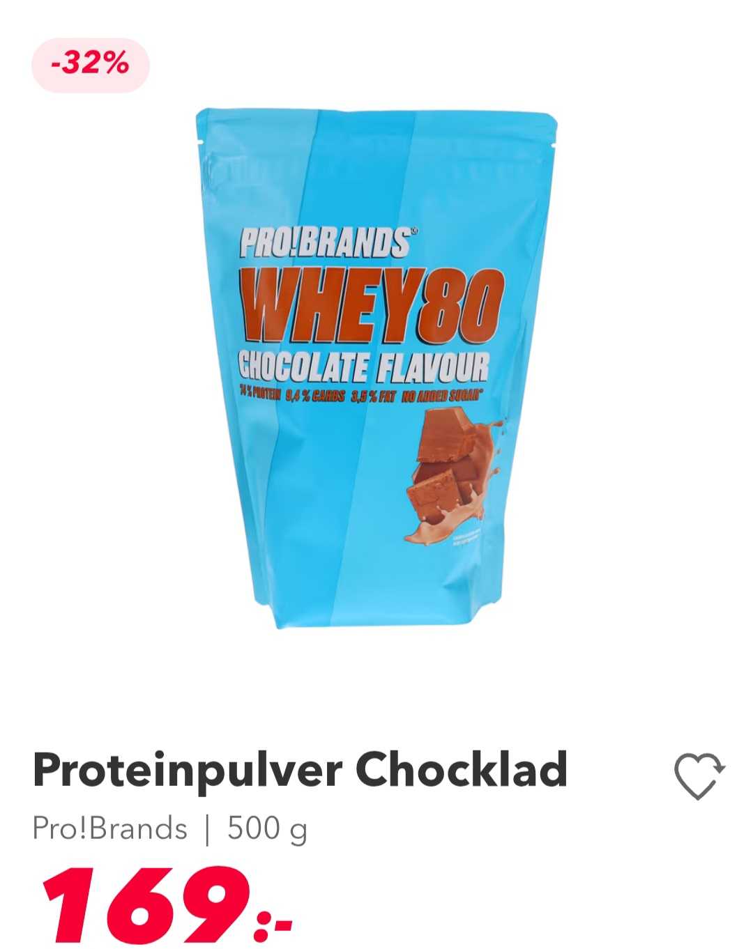 Pro!Brands Proteinpulver Chocklad 500 g