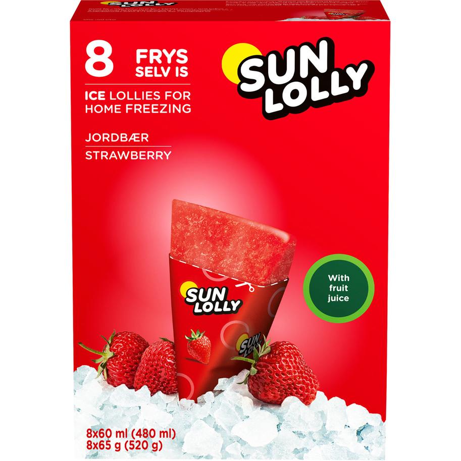 Sun Lolly Jordgubbsisglass 8 x 65g