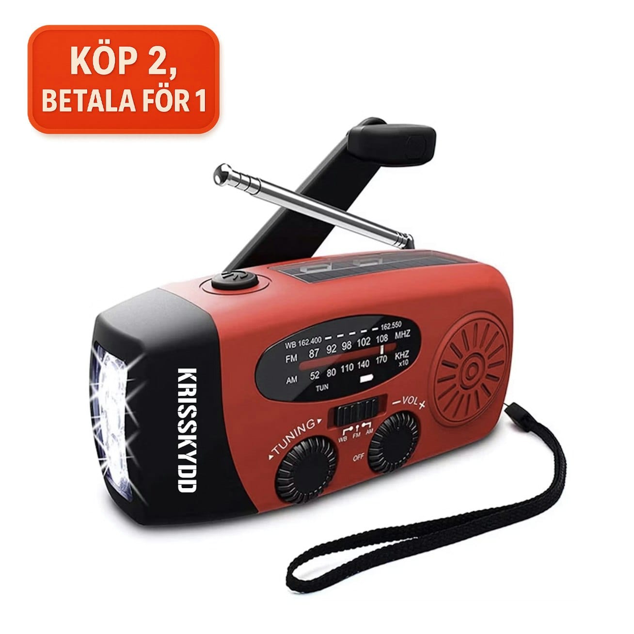 Nödradio med Vev, Solceller & Powerbank