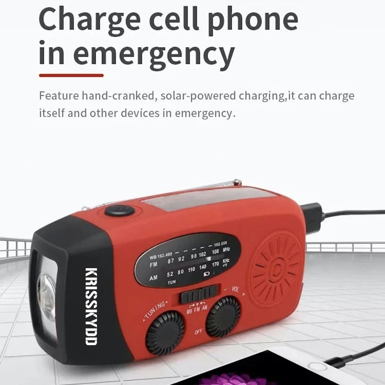 Nödradio med Vev, Solceller & Powerbank