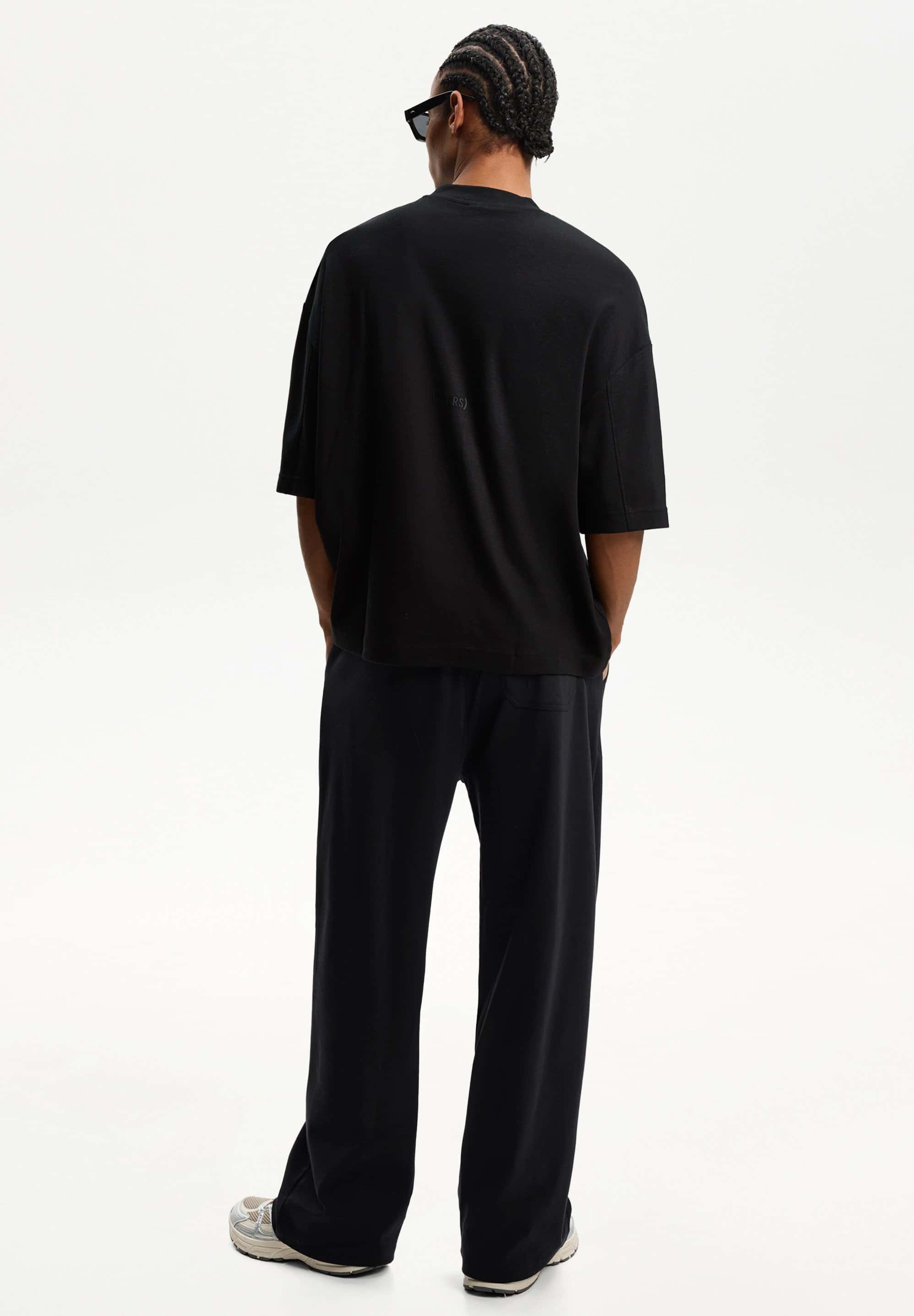 Bershka Svart Wide-Leg Träningsbyxor