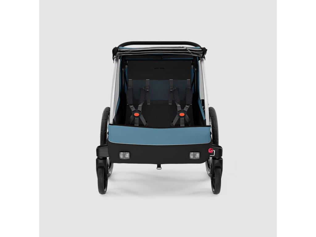 Thule Courier cykeltrailer för 2 barn blå hos Bikable