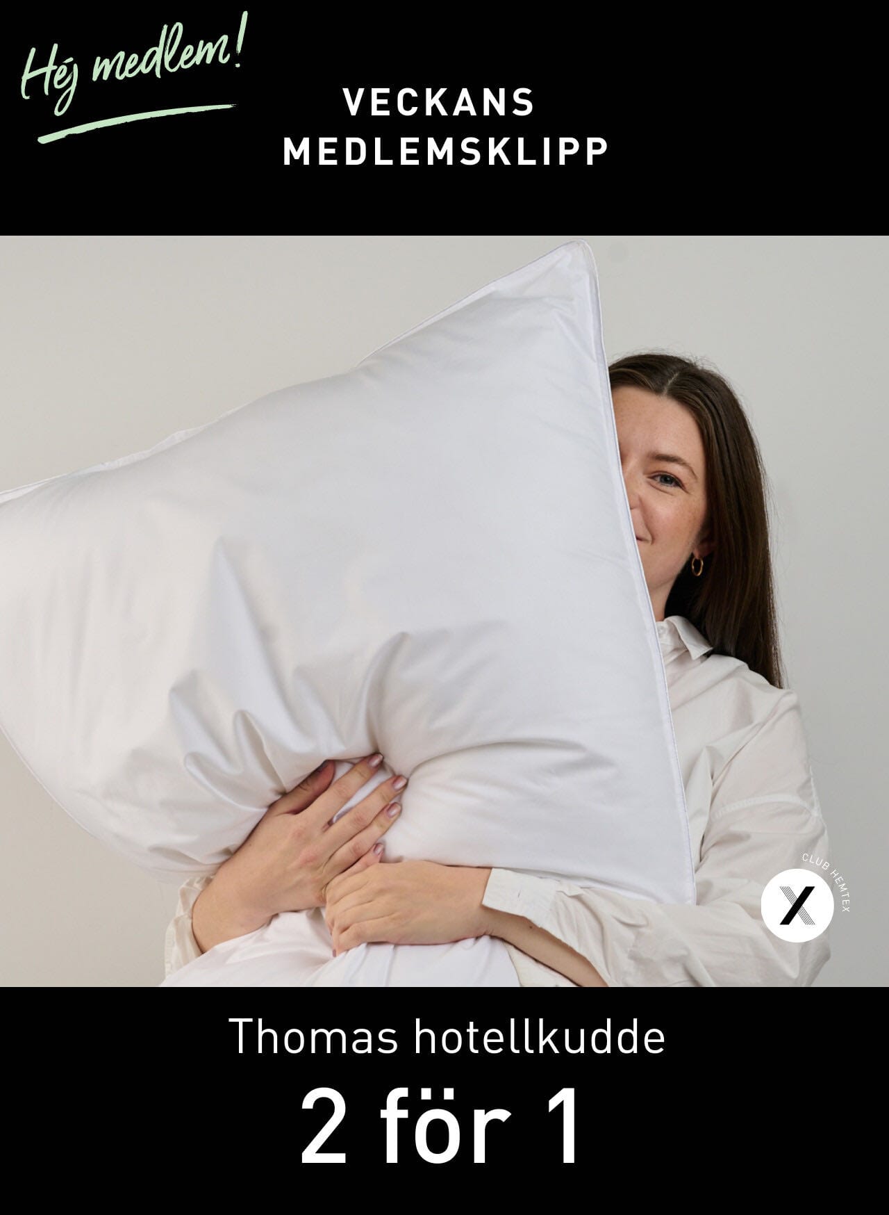 HEMTEX Thomas Hotell Kudde köp 2 betala för 1