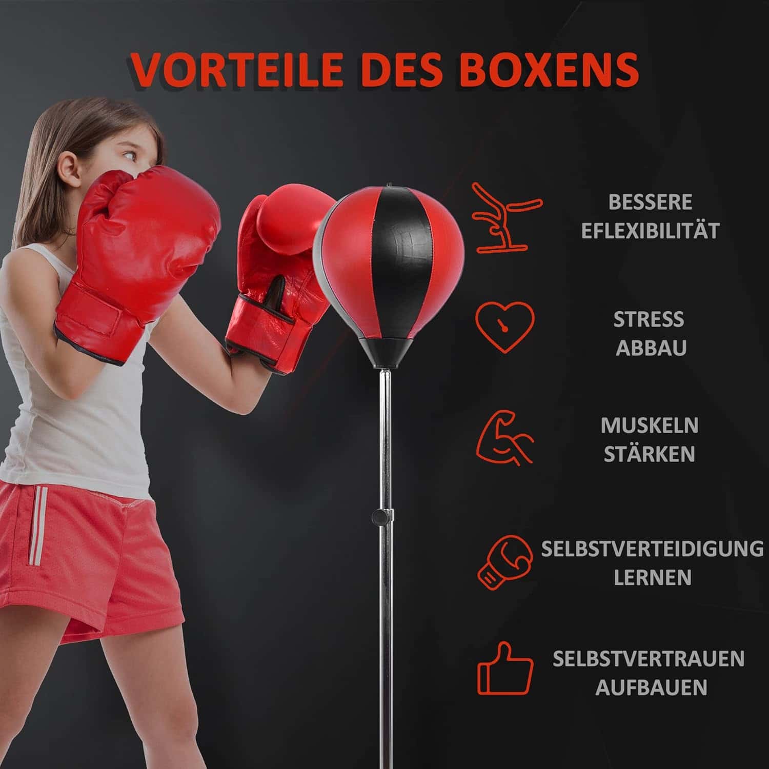 HOMCOM stående boxningssäck med handskar och pump